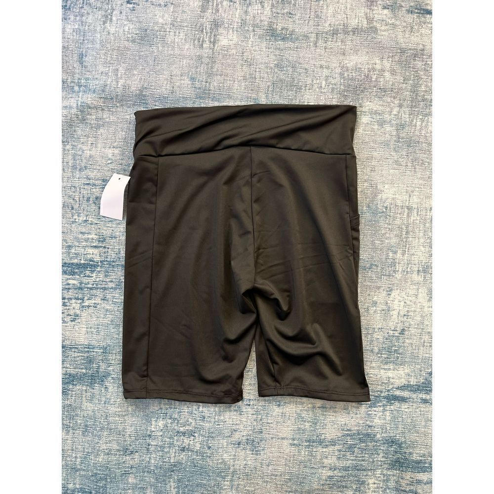 NWT! YMI Black Tight Athletic Shorts with Pocket Large - Picture 2 of 6